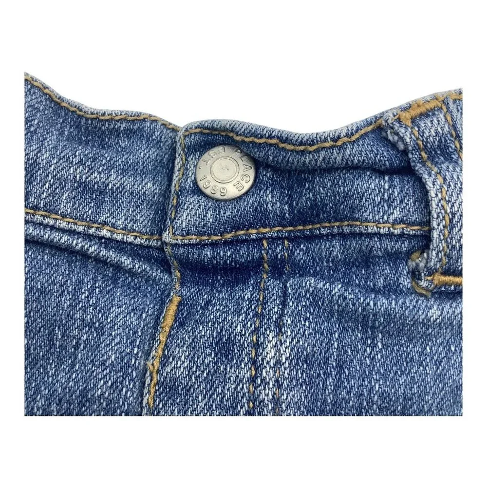 The Childrens Place Stretch Denim Skirt Skort Baby Girl Size 24M Blue Ruffled‎